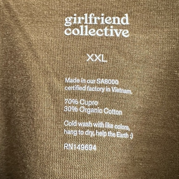 GIRLFRIEND COLLECTIVE Fern Cupro V-Neck Tee XXL - Picture 8 of 9